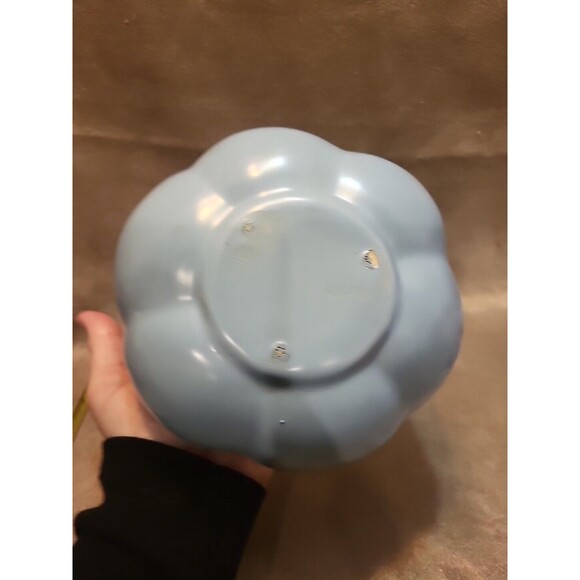 Vintage CAMARK Bowl Planter & 2 Candle Holders Aqua Blue Lotus Flower MCM Retro - Picture 14 of 16
